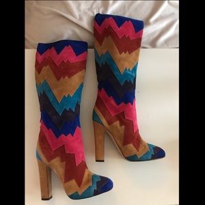 Jimmy Choo Divina Suede Multicolor Panel Boot